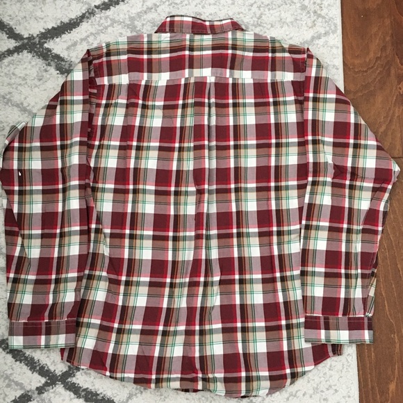 Patagonia Organic Cotton Red White Green Plaid Button Down Shirt Men's Size M - Picture 2 of 11